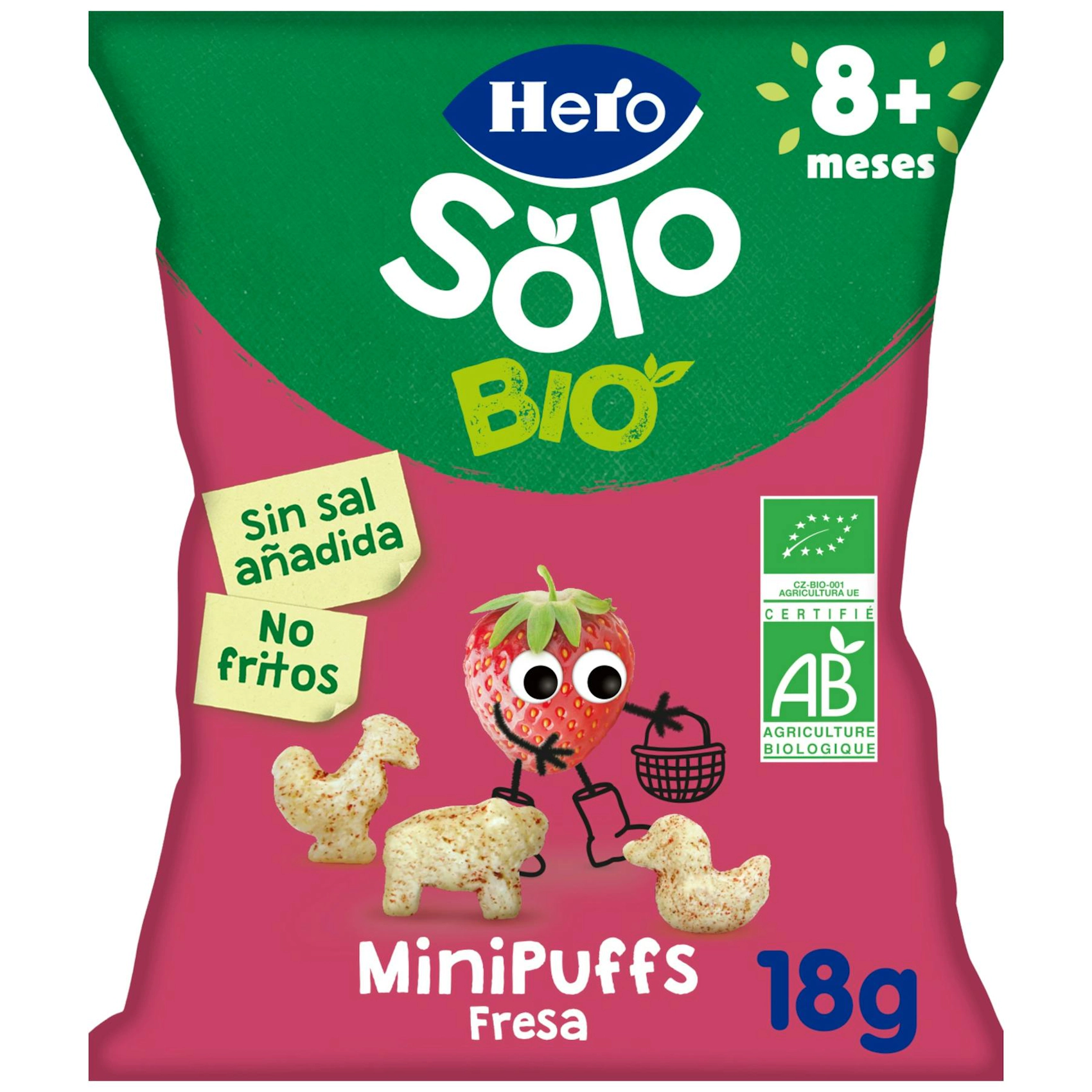 Snack Minipuffs Fresa Hero Solo 18Gr Snack Minipuffs Fresa Hero Solo 18Gr 0