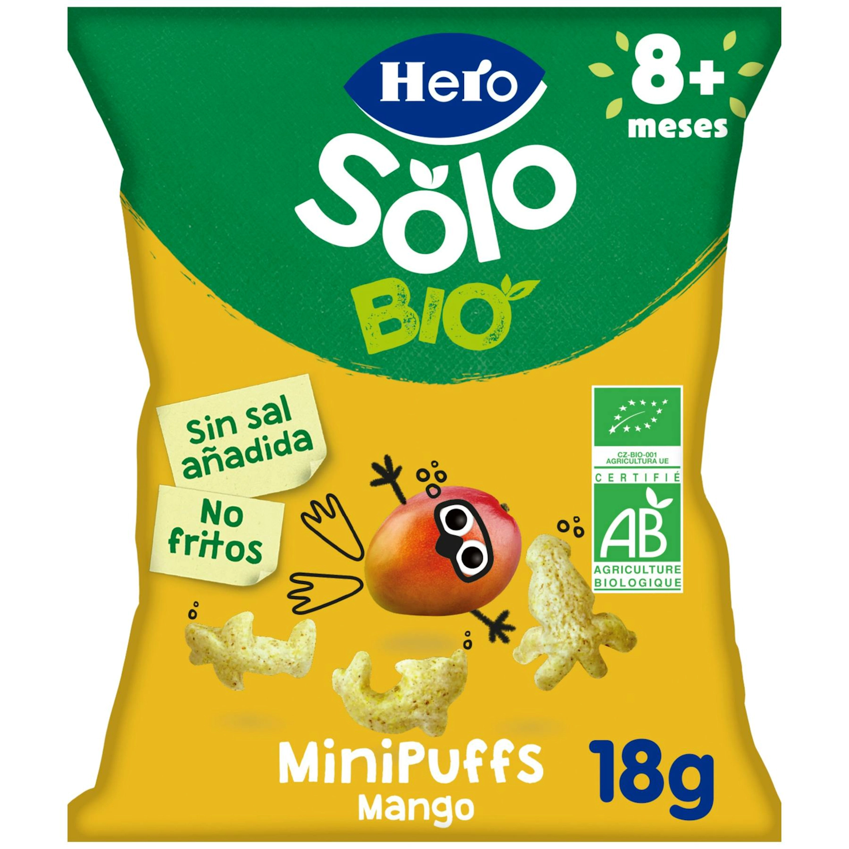 Snack Minipuffs Mango Bio Hero Solo 18Gr 0