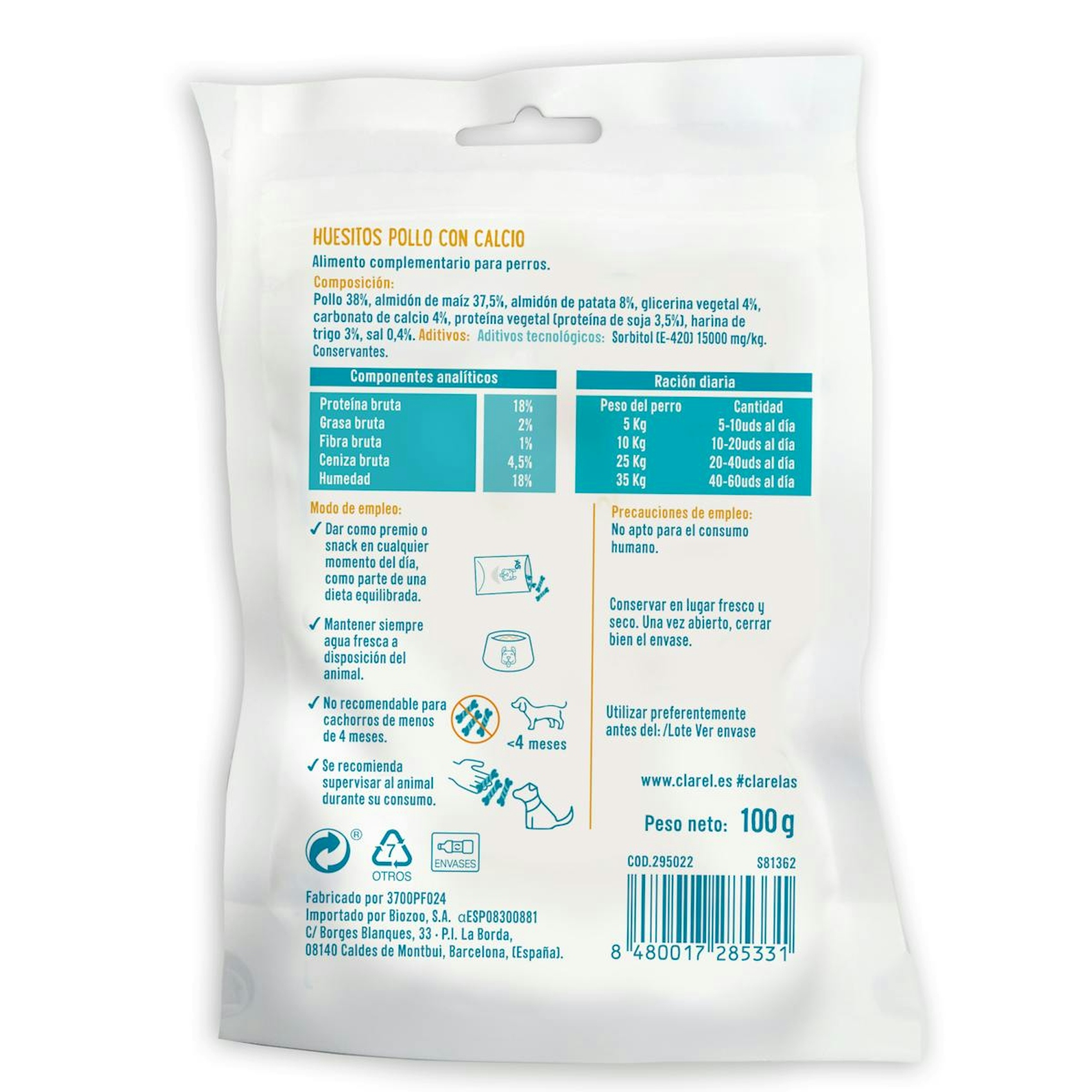 Snack Perros Huesitos Pollo AS 100Gr