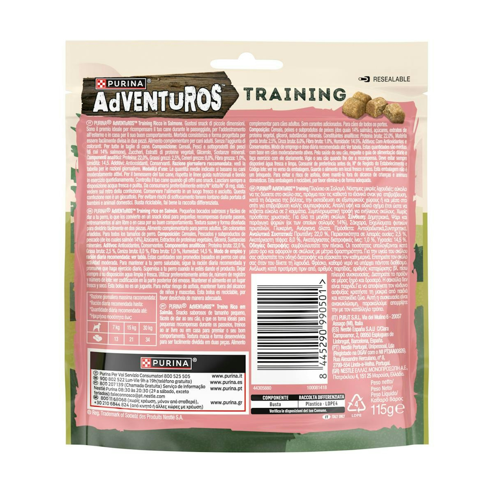 Snack Perros Adventuros Training Salmón Purina 115Gr