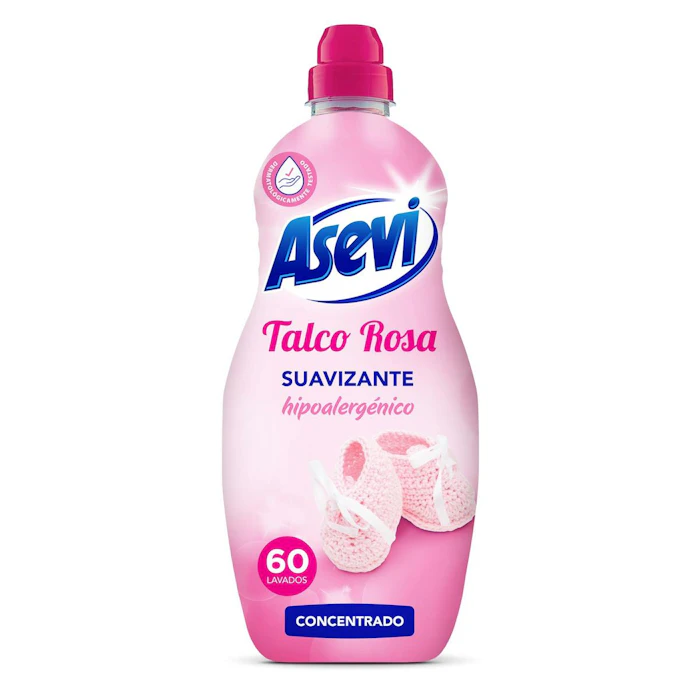 Suavizante Concentrado Talco Rosa Asevi 60 Lv
