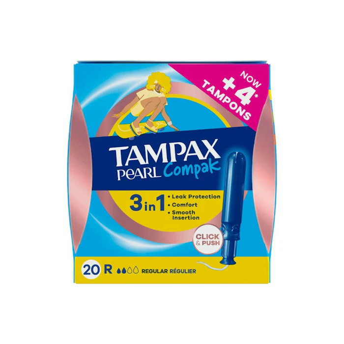 Tampones Pearl Compak Regular Tampax 20 Uds