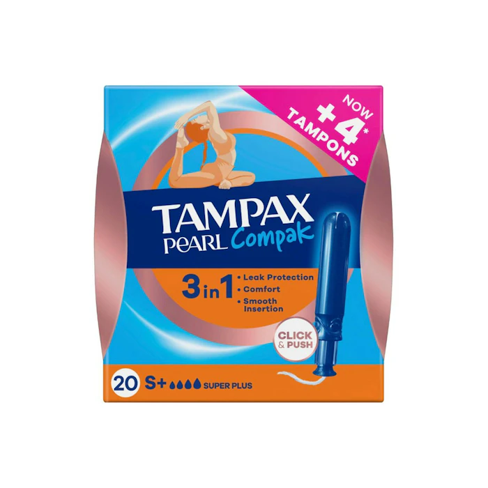 Tampones Pearl Compak Super Plus Tampax 20 Uds