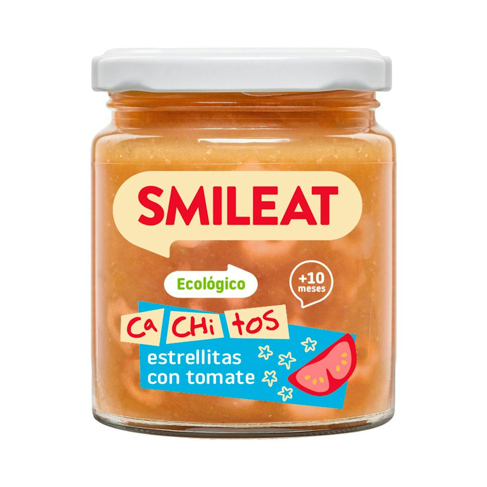 Tarrito Cachitos Estrellitas Con Tomate Smileat 230 G 0