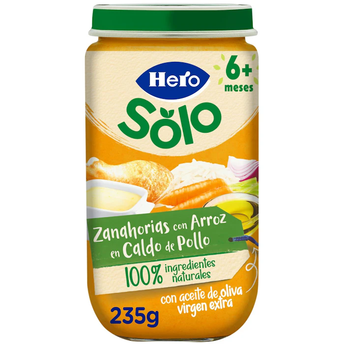 Tarrito Zanahoria Con Arroz Y Caldo De Pollo Hero 235 Gr