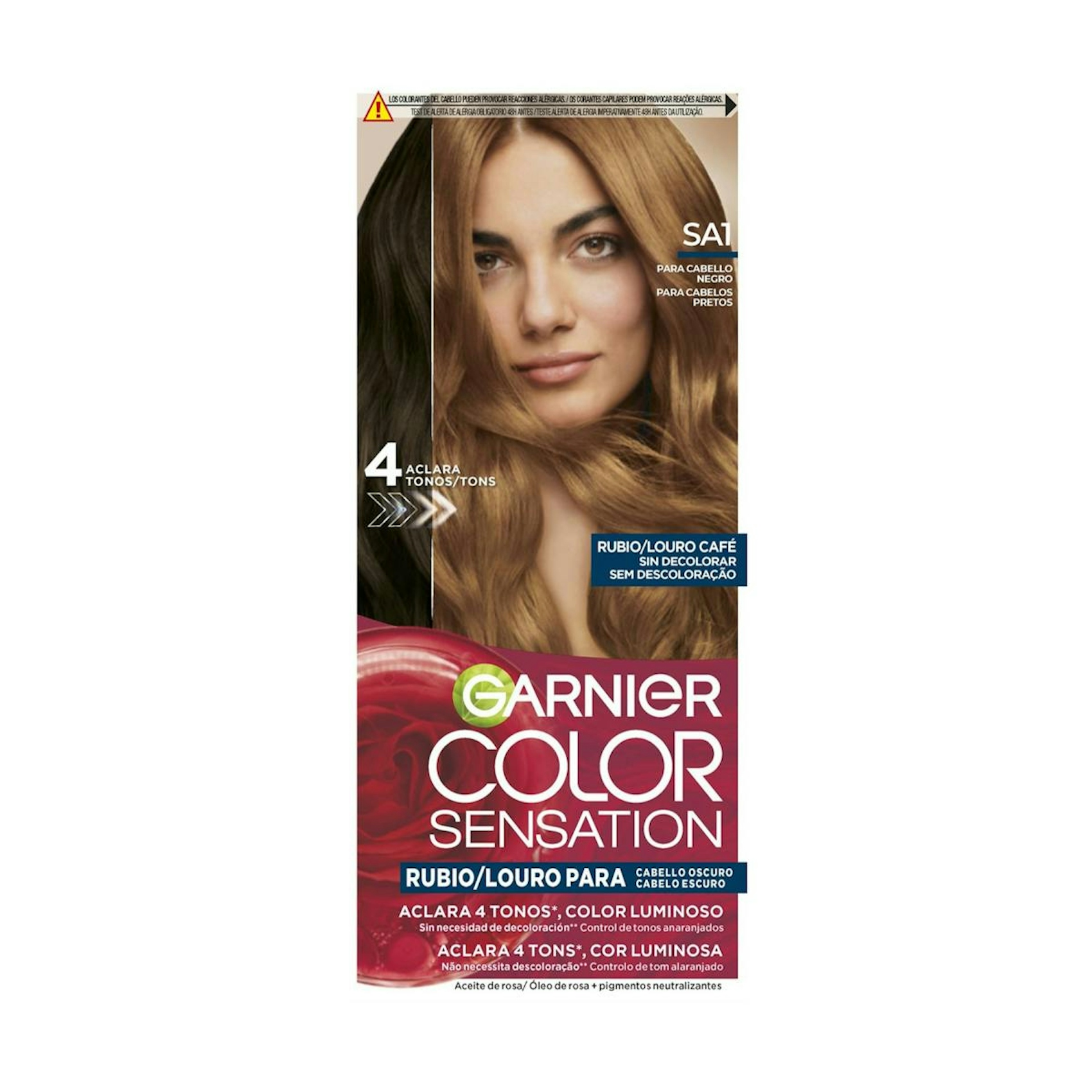 Tinte Aclarante Color Sensation Para Cabello Negro Garnier Tono Rubio Café 0