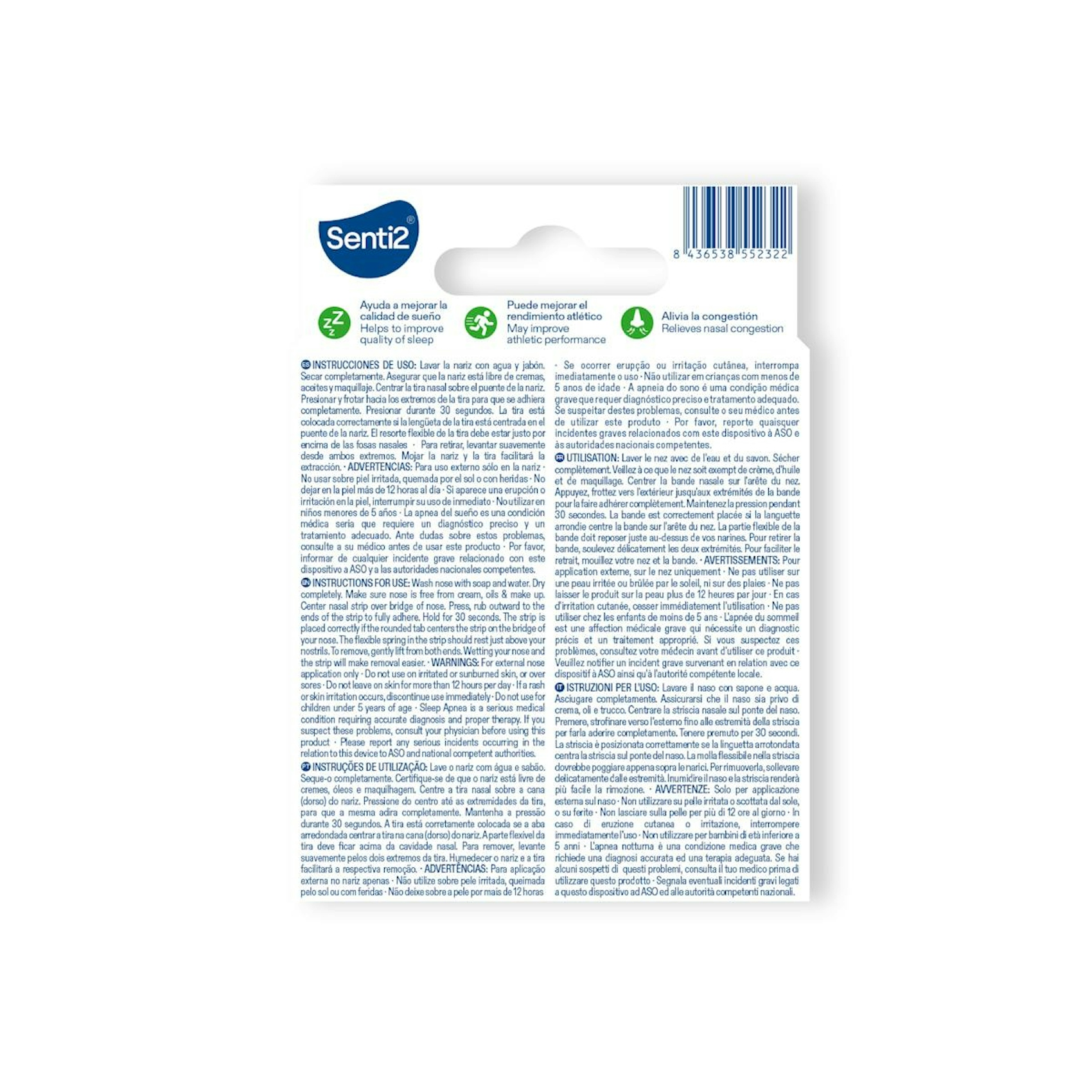 Tiras Nasais Senti2 10 Unid