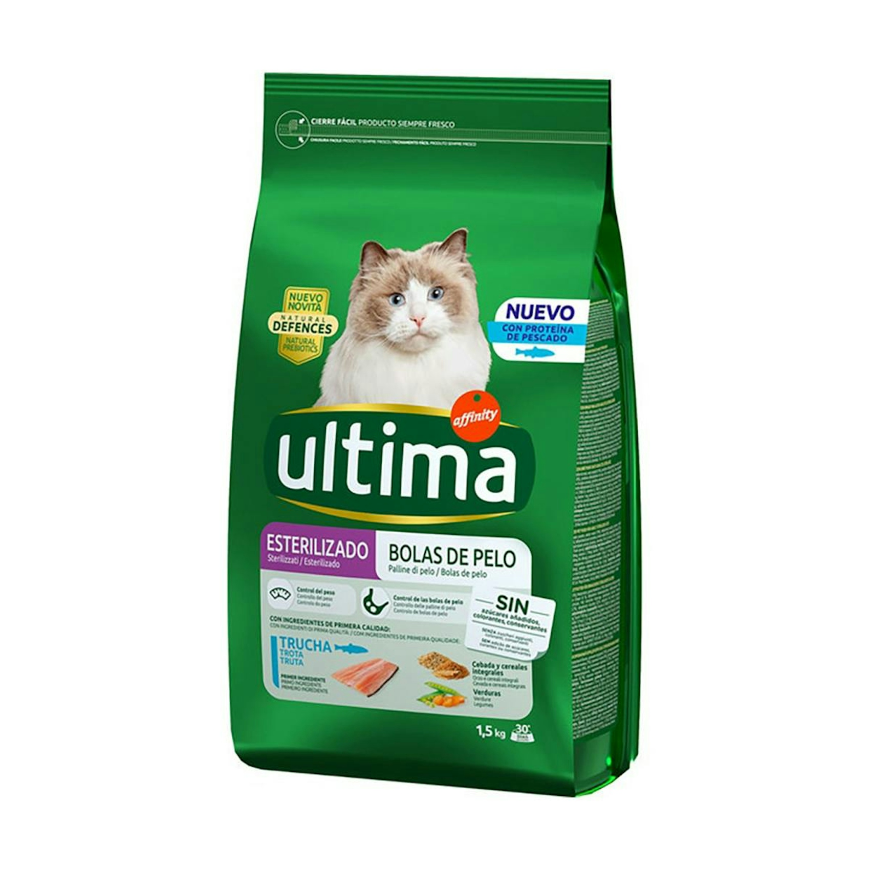 Ultima Cat Esterilizado Hairball Trucha 1.5Kg 0