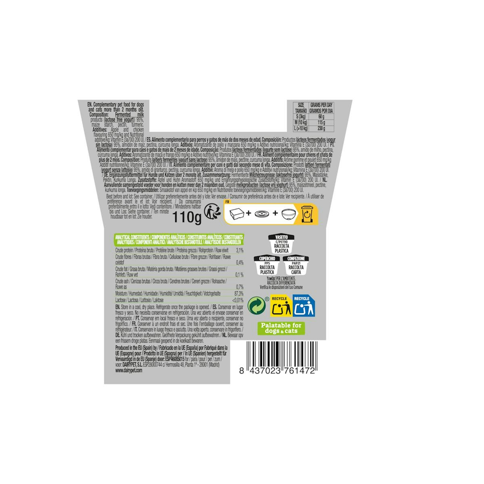Yogur Helado Perros Pollo Y Manzana Yow Up 110 G
